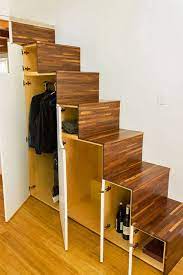 Tiny House Stairs How To Build Them And Clever Design Ideas With Photos The Tiny Life In 2021 Tiny House Stairs Tiny House Loft Stairs Design Interior