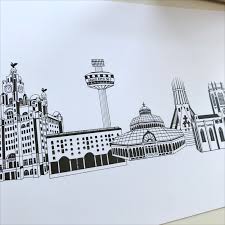 Black And White Liverpool Skyline Art Liverpool Skyline Landmarks Art Print Etsy In 2020 Landmarks Art Art Prints Liverpool Skyline