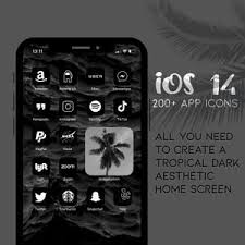 200 Ios 14 App Icons Red Black App Covers Custom Your Home Screen Black App App Icon App Covers