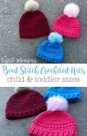 Child Size Bead Stitch Hats Crochet Hats Free Pattern Crochet Hats Crochet Hat Pattern