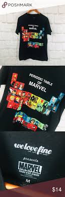 We Love Fine Marvel Tee Periodic Table H26 Tees Marvel Periodic Table