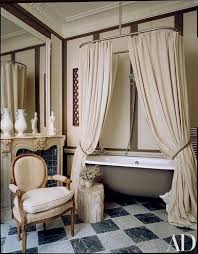 Christopher Noto Blends French And Asian Influences Seamlessly At His Paris Residence Spa Inspired Bathroom Glamorous Bathroom Clawfoot Tub Shower Curtain