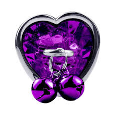 3 Piece Stainless Steel Butt Anal Plug Purple Heart Shape with Jingle Bells  | eBay