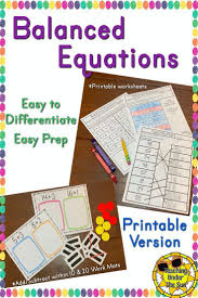 Balance Equation And Equal Equation Activity And Lessons Use These Balancing Equation Activities To Teach First An Balancing Equations Math Craftivity Teaching