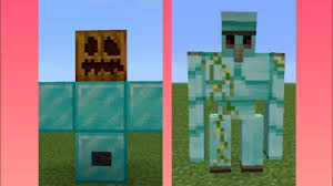 They can be built using 4 diamond blocks in a t shape, then a pumpkin on top. How To Make Diamond Golem In Minecraft Mod Youtube