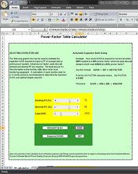 Power Factor Table Calculator