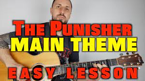 The Punisher Main Theme Easy Guitar Lesson Youtube