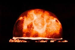 Nuclear fission produces energy for nuclear power and drives the explosion of nuclear weapons. Nuclear Explosion Wikipedia