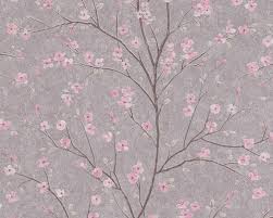 Papier peint geometrique gris et blanc 800x800 wallpaper. Livingwalls Papier Peint Floral Gris Rose 379122