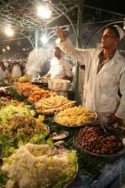 Jemaa El Fna Food Stalls In Marrakech Morocco This Is A Must Do Morocco Food Street Food Market Moroccan Food