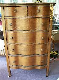 Check for signs of tool marks. Vintage Curved Drawer Oak Dresser Chest Of Drawers New Hampshire Oak Dresser Dresser Dresser Drawers