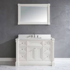 Get free shipping on qualified brown, single sink, 48 inch vanities bathroom vanities with tops or buy online pick up in store today in the bath department. 48 Inch White Finish Single Sink Bathroom Vanity Cabinet With Mirror Option