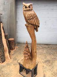 Eule schnitzen vorlage ~ eule in 26 cm aus lindenholz, zum selbst schnitzen. Erste Von Zwei Eulen Aus Holzschnitzer Heiner Kroes Facebook