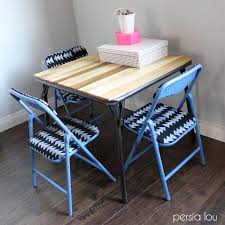 Because those things are so very ugly to begin with. Modern Kids Table Set Makeover No Power Tools Required Persia Lou