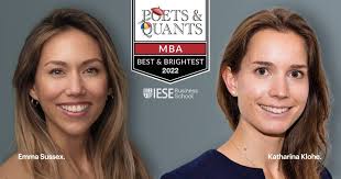 Wrapping up two great years with IESE Business School, and I'm honored to  be named by Poets & Quants as one of the 100 Best & Brightest MBA Students  of 2022. Many