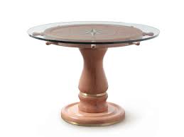 Made of good quality oak wood, glass and brass. Round Wood And Crystal Table 1008 Ship S Wheel By Caroti