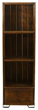 Mahogany waterfall open bookcase with gallery top. Reynosa 3 Open Shelf Reclaimed Wood Tall Narrow Bookcase With Drawer Rustic Bookcases By Sierra Living Concepts 327672720 Houzz