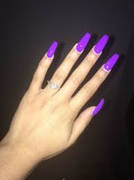 How to remove acrylic nails at home with acetone. Short Coffin Acrylic Nails Blue Novocom Top