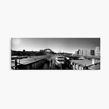 Panoramic Black And White Canvas Prints Circular Quay And Sydney Harbour Bridge Australia Panoramic View In Black And White Canvas Print Black And White Canvas Panoramic Canvas Prints