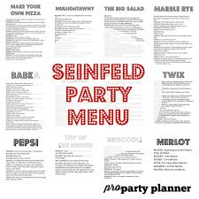 Seinfeld Party Menu Signs Festivus Party Download Print Seinfeld Theme Party 22 Cards Festivus Party Party Menu Seinfeld