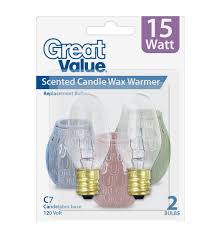 Great Value Gv 15w C7 Scented Wax Warmer Rpl Lmp 2pk Walmart Com Walmart Com