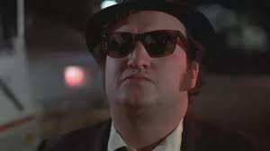 The Ray-Ban Wayfarer sunglasses worn by Joliet Jake Blues (John Belushi) in  the movie The Blues Brothers