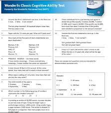 Wonderlic Math Test With Answers