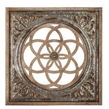 There's nothing wrong with that, but sometimes it's nice to break up all of that flat framed artwork with something different. Galvanized Square Flourish Metal Wall Decor Hobby Lobby 1648153