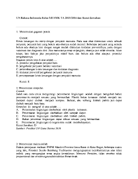 Contoh Soal Ujian Nasional Bahasa Indonesia Smk Beserta Pembahasannya Ujian Nasional