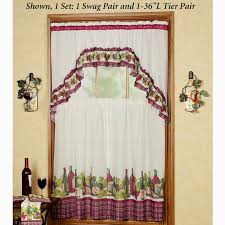 kitchen curtains grapes wine bottles