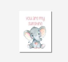 You are my sunshine kids nursery vinyl lettering wall art quote words sticker. Amazon Com Girls Nursery Decor Canvas You Are My Sunshine Wall Art Elephant Pink Single Print Handmade