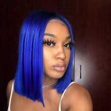 Black to Sapphire Blue 14 Ombre Heat Friendly Wig