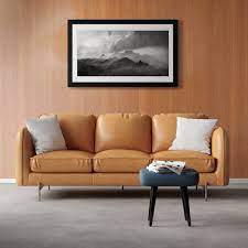 Basematerial:through dyed grain leather from cattle, with a treated, embossed and pigmented surface. Modern Contemporary Three Seater Sofa Allmodern