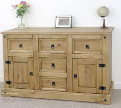 Corona Sideboard Large 2 Door 5 Drawer Solid Mexican Pine By Mercers Furniture 5060335861184 Ebay Pine Sideboard Furniture Large Sideboard