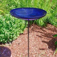 Find deals on products in outdoor decor on amazon. Crackle Glass Birdbath Collection Decorative And Functional Hand Blown Crackle Glass Birdbaths At Songbird Garden