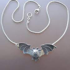 Bat Pendant Sterling Silver Necklace Etsy Silver Necklace Sterling Silver Necklaces Sterling Earrings