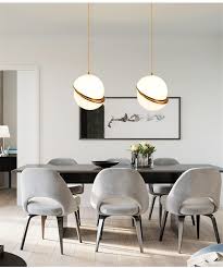 Modern 20 30 40cm Crescent Pendant Lamp Bedroom Restaurant Ball Shaped Ac110 240v 40w Led Bulb Exhibition Decoration Lighting Pendant Lights For Kitchen Glass P Pendant Lamps Bedroom Kitchen Pendant Lighting