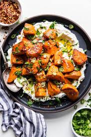 Oven Roasted Sweet Potatoes Recipe With Honey And The Modern Proper Recipe Sweet Potato Recipes Roasted Sweet Potato Recipes Labneh Recipe