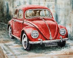 1960 Volkswagen Beetle 2 By Joey Agbayani Vw Art Car Painting Beetle Art