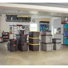 Do it with plastic storage containers from office depot. Hdx 38 Gal Tough Storage Bin In Black 206114 The Home Depot