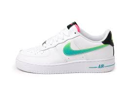 Flying high since 1982, the nike air force 1 is a timeless classic. Nike Air Force 1 Lv8 Gs White Green Strike Aquamarine Black Asphaltgold