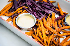 You want the sauce to be thick enough to coat a fry, but you can also tweak it to your personal preference. Crispy Sweet Potato Fries With Honey Mustard Sauce