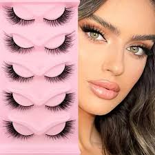 5 bucăți gene false cat eye & natural pufos, mink, reutilizabile,  prietenoase pentru începători, curbură c/d, lungime 16-18mm