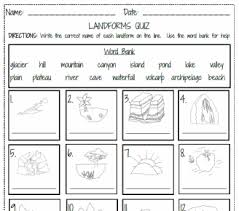 This Site Has Some Great Ideas Including The Landform Quiz Which Could Be Used As An Assessment Of Worksheets For Kids Printable Worksheets Teaching Geography