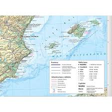 Carta geografica della spagna spagna: Libro Spagna Fisica E Politica Carta Murale Di