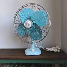 Vintage Electric Fan Desk Oscillating Fan Blue Table Electric Fan Mistral Industrial Design Fully Working Oscillating Fans Small Desk Fan Electric Fan