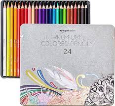 Amazon Com Amazonbasics Colored Pencils 24 Count Set Office Products Colored Pencils Colored Pencil Set Coloring Books