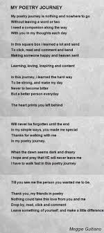 We did not find results for: My Poetry Journey Poem By Meggie Gultiano Poem Hunter
