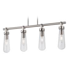 Island Light With Clear Glass In Brushed Nickel Finish 60 5265 Destination Lighting