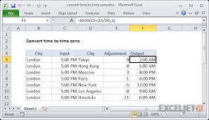 Excel Formula Convert Time To Time Zone Exceljet